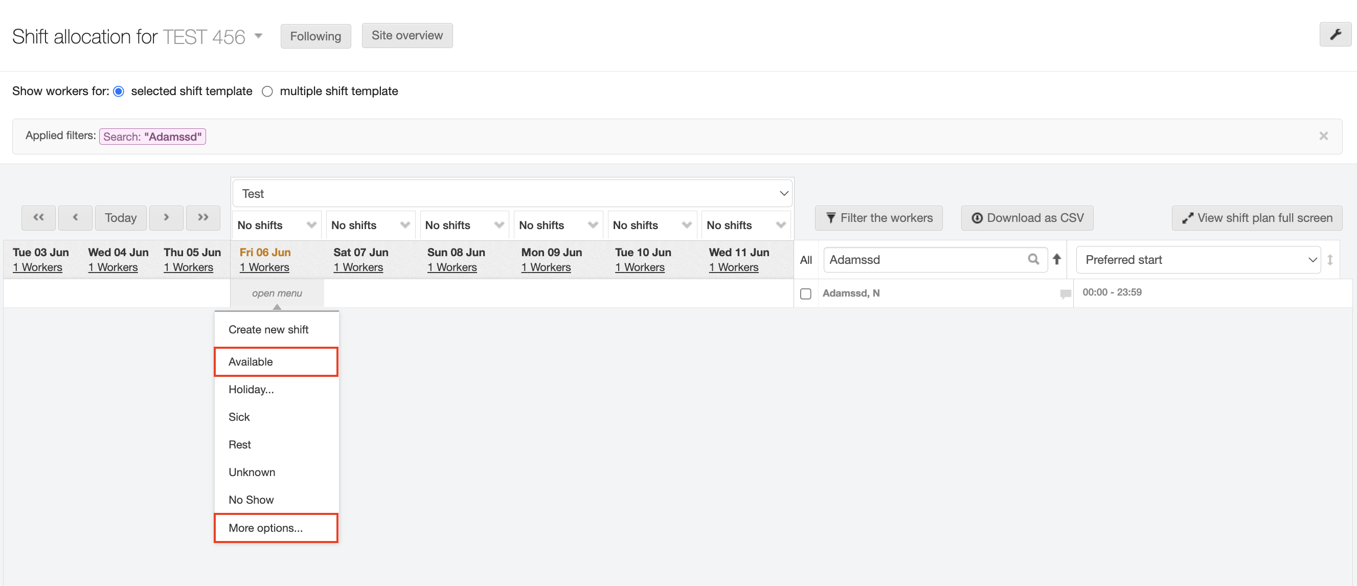 updating my workers availability 2