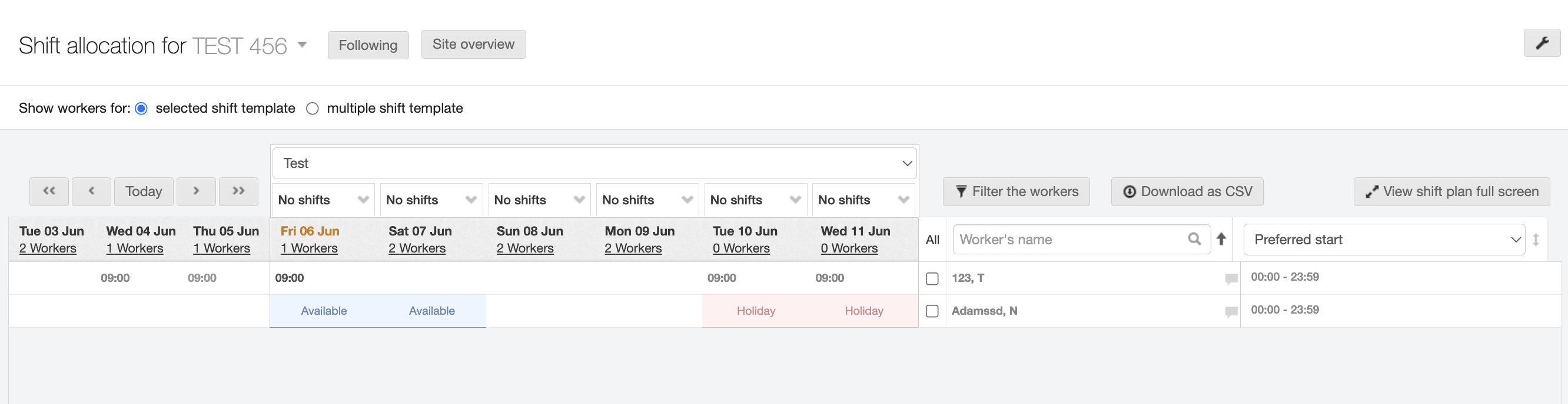 updating my workers availability 4