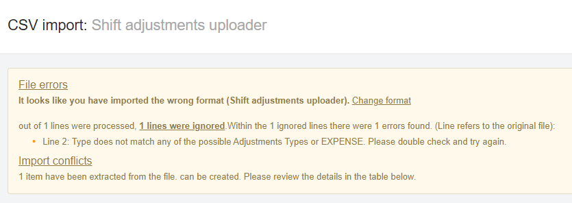 uploading shift adjustments 16