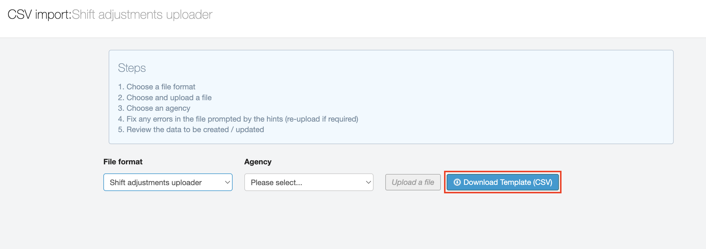 uploading shift adjustments 3