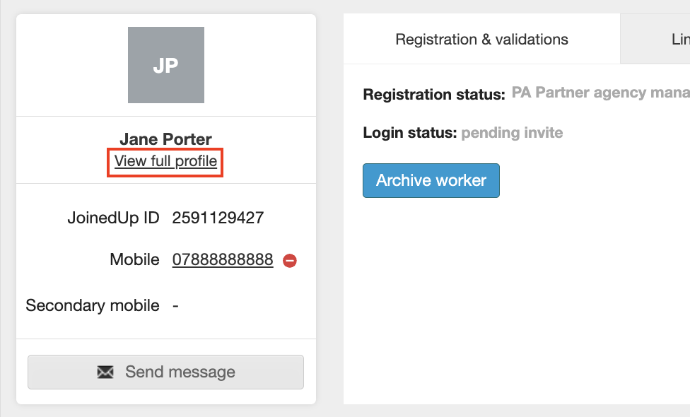 viewing or managing my partner agency workers profiles 3